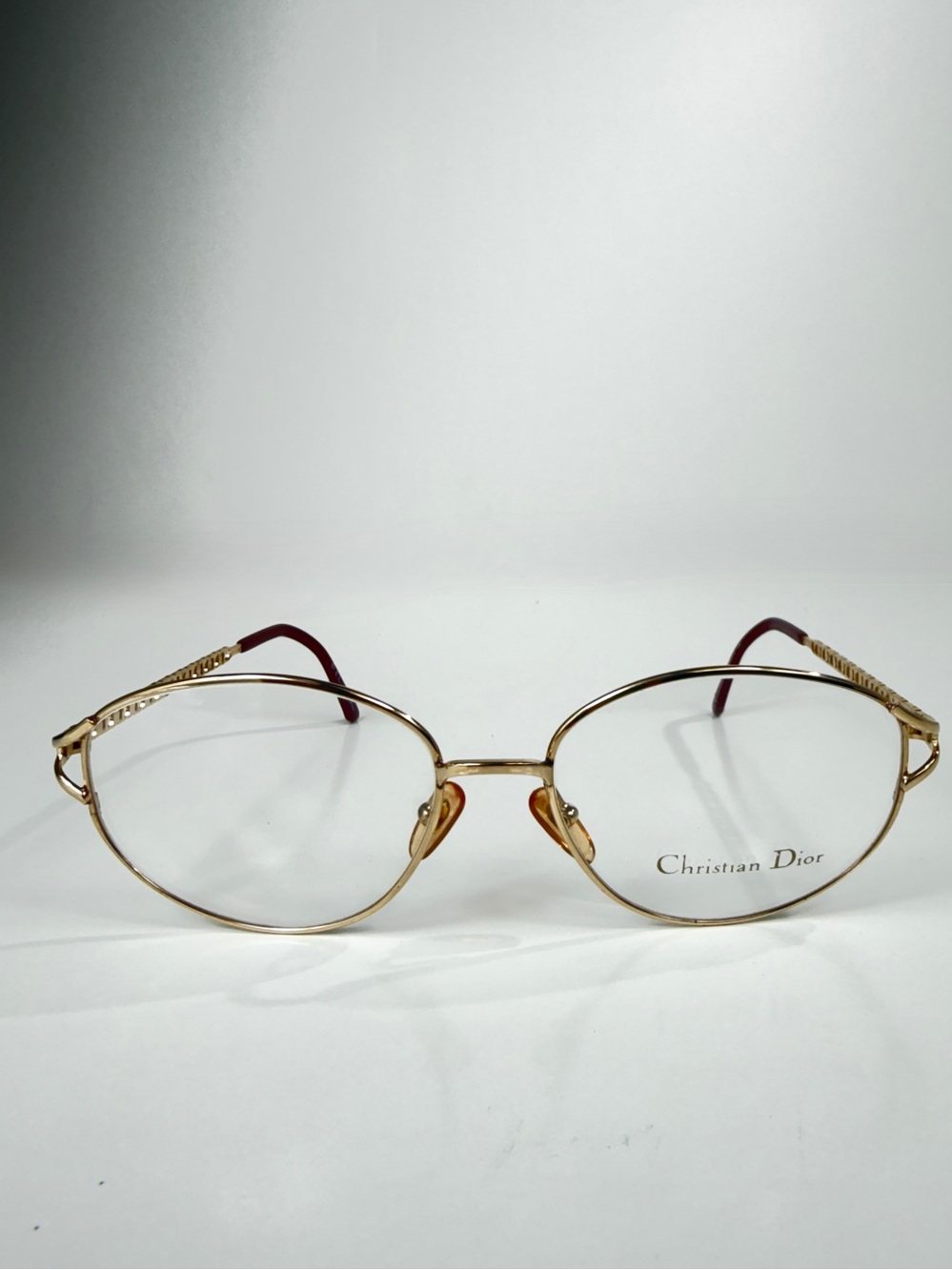 VTG Christian Dior CD 2045A 46F Gold Monogram Chain Link Frames Full VFC Set